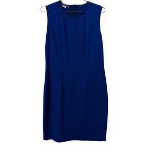 Les Copains Royal Blue Black Trim Sleeveless Sheath Dress 46/12/L